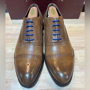 To Boot New York Men's Tan Leather Cap Toe Oxfords Sz 11.5D Made In Italy 🇮🇹